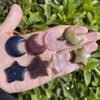 14 Kinds of Mini Crystal Moon Set Reiki Chakra Stone Healing Crystal Pocket Stone Home Decor Crystal Gift for Jewelry Making (Flower Agate) view 3