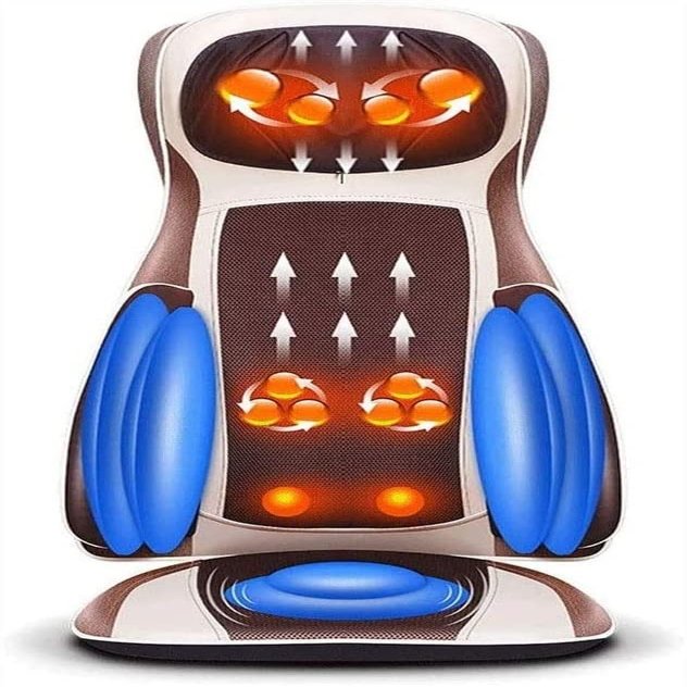 SMSOM Full Back Massager with Heat - Shiatsu Massage Seat Cushion, Massage Chair Pad, Rolling Kneading Massage Pads, Ideal for Home/Office