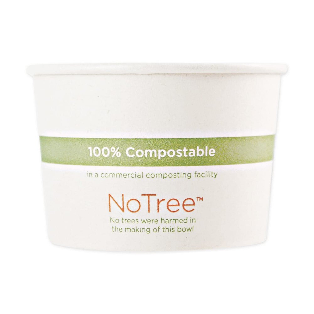 World Centric No Tree Paper Bowls, 8 oz, 3.4" Diameter x 2.3"h, Natural, Sugarcane, 1,000/Carton
