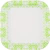 Glad Square Heavy Duty Paper Plates, Soak Proof and Cut Proof Disposable Plates for Parties and Everyday Meals, Microwaveable for Easy Serving, Green Victorian Pattern, 10 Inch, 100 Count - 6 Pack view 2
