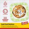 Glad Square Heavy Duty Paper Plates, Soak Proof and Cut Proof Disposable Plates for Parties and Everyday Meals, Microwaveable for Easy Serving, Green Victorian Pattern, 10 Inch, 100 Count - 6 Pack view 4