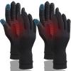 2 Pairs Full Finger Compression Gloves for Women Men, Copper Arthritis Gloves for Rheumatoid,Osteoarthritis,Carpal Tunnel,Tendonitis, Joint Swelling,Hand Pain Relief With Touchscreen Tips (Small) view 1
