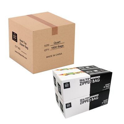 24/7 Bags- Quart Zip Storage Bags, Case Pack, 1600 Count, Double Zipper Seal, Easy Grip Open Tabs, Write-On Space, BPA-Free & Heavy Duty, 32 Boxes of 50