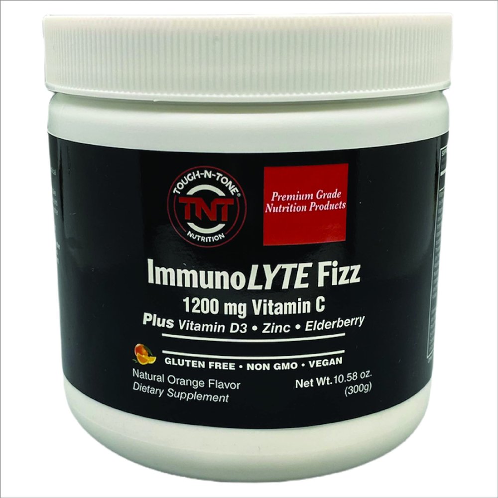 TOUGH-N-TONE Immune Support & Electrolytes ImmunoLYTE Fizz Efficacious doses of Vitamins and Electrolytes Provide a Convenient Way to Deliver Immune Support with an Added Electrolyte Boost!