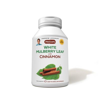 ANDREW LESSMAN White Mulberry Leaf with Cinnamon 180 Softgels - Standardized White Mulberry Leaf with Cinnamon Bark Extract.