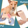 4 Rolls Elastic Tape Adhesive Elastic Tape Self Adhesive Bandage Wrap Flexible Stretch Bandages for Sports Ankle, Knee and Wrist Sprains Animal Pets, 5 Yard (3 Inch in Width) view 3