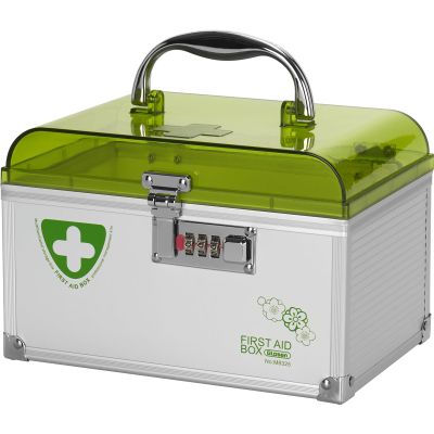 Glosen medicine safe lock box, 8.46 * 5.87 * 5.51 InchLocking Medicine Box with Combination Lock