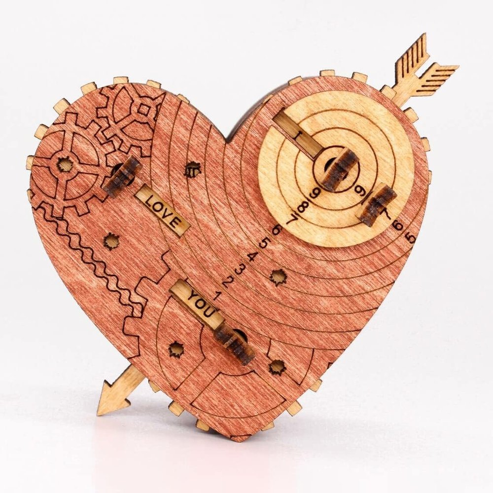 iDventure Tin Woodman's Heart. A Mechanical Treasure Chest - Jewellery Hiding Place Wedding Gifts - Cryptex - Gift Packaging Birthday Quest Box Valentine's Day - 3D Puzzle