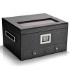 Hand Humidification Cigar Humidor with Front Digital Hygrometer,Cedar Wood Cigar Humidor with Drawers,Tempered Glass Top Display,Holds 40-45 Cigars,D-2Drawer view 1