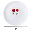 Silver Spoons Painted Design Plastic Salad Plates for Party (10 PC) Heavy Duty Disposable Dinner Set 9', Fine China Look Dishes for Baby Showers, Birthdays, Weddings, Engagements & Events - Red - Palette view 2
