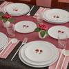 Silver Spoons Painted Design Plastic Salad Plates for Party (10 PC) Heavy Duty Disposable Dinner Set 9', Fine China Look Dishes for Baby Showers, Birthdays, Weddings, Engagements & Events - Red - Palette view 3