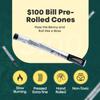Empire Rolling Benny Lite Mini King Size Cones  12 Count (4 Tubes)  100 Bill Design, 111mm Ultra-Thin Natural Paper, Eco-Friendly, Slow Burning view 4
