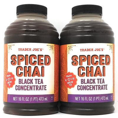 Trader Joe's Spiced Chai Black Tea Concentrate 16 FL oz - 2 Pack, Concentrated