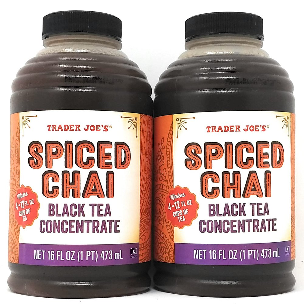Trader Joe's Spiced Chai Black Tea Concentrate 16 FL oz - 2 Pack, Concentrated