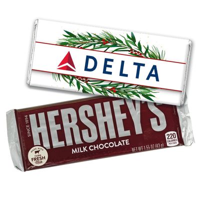 12ct Personalized Christmas Candy Chocolate Bar Party Favors with Logo (12 Pack) - No Assembly Required - Add Your Corporate Logo Promotional Products
