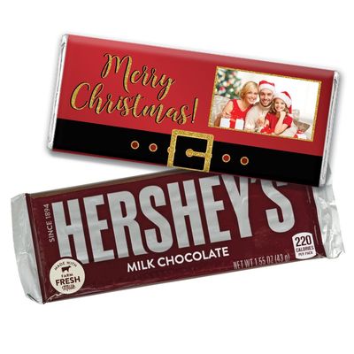 12ct Personalized Christmas Candy Chocolate Bar Party Favors with Photo (12 Pack) - No Assembly Required - Santa Clause Theme