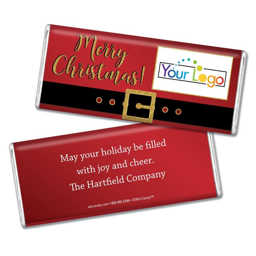 12ct Personalized Christmas Candy Chocolate Bar Party Favors with Photo (12 Pack) - No Assembly Required - Add Your Corporate Logo Promotional Items