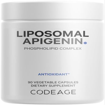 Codeage Liposomal Apigenin Supplement, 3-Month Supply, Daily Flavonoid Chamomile Extract, Liposomal Phospholipid Complex, Non-GMO Sunflower Oil, Phosphatidylcholine Vegan Blend, Gluten-Free, 90 Count