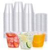 200 PACK 9 oz Clear Plastic Cups with Flat Lids view 1
