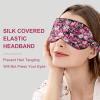 OLESILK 100% Natural Mulberry Silk Sleep Eye Mask Block Out Light, Fashion Printed Eye Mask Blindfold for Women Men Full Night Sleeping, Chic Eye Cover Eyeshade, Pattern 3 view 2