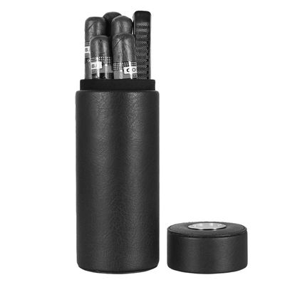 FGVDJ Portable Cigar Case Humidor, Travel Cigar Tube with Hygrometer, Cedar Lined Cigar Holder, Holds 3-5 Cigars, Gift for Men (Color : Black, Size : 20.87.7cm) (Brown 20.87.7cm) (Black 20.87.7cm)