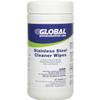 Global Industrial Stainless Steel Cleaner Wipes, 40 Wipes/Canister, 6 Canisters/Case view 1