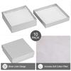 Cardboard Jewelry Boxes 10 Pack - 3.5"x3.5"x1" Bulk Cotton Filled Small Gift Boxes with Lids for Jewelry Packaging (Silver Linen) view 3
