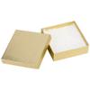 Cardboard Jewelry Boxes 10 Pack - 3.5"x3.5"x1" Bulk Cotton Filled Small Gift Boxes with Lids for Jewelry Packaging (Gold Linen) view 1