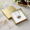 Cardboard Jewelry Boxes 10 Pack - 3.5"x3.5"x1" Bulk Cotton Filled Small Gift Boxes with Lids for Jewelry Packaging (Gold Linen) view 4