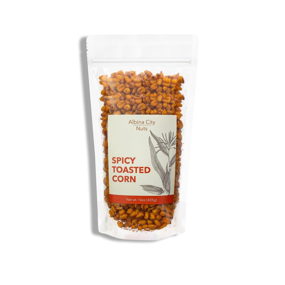 Albina City Nuts Spicy Toasted Corn  Supremely Spicy, Tasty Snack with a Gentle Crunch Made from Non-GMO Ingredients Free of Sulfites, Gluten, Artificial Flavors, and Preservatives  1lb