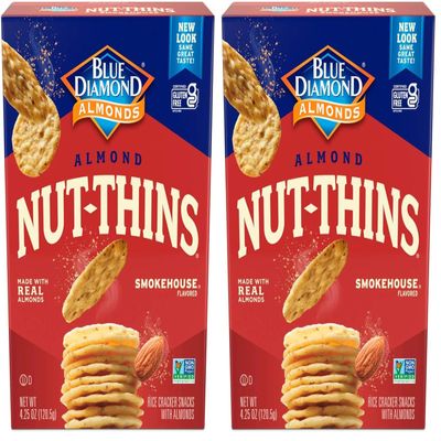 Blue Diamond Almonds Nut Thin Crackers Crisps, Smokehouse, 4.25 Oz (Pack of 2)