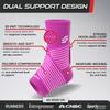 Sleeve Stars Ankle Brace for Women & Men, Ankle Wrap for Sprain, Compression Sleeve for Plantar Fasciitis Relief, Easy Customizable Support: w/ Removable Strap (Single/M:10"-12"/Hot Pink) view 2