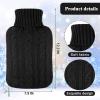 2 Pieces Hot Water Bottle Cover Soft Cover Only Knitted Hot Water Bottle Sweater for Winter Compress and Cold Therapy, Menstrual Cramps, Neck, Shoulder Pain Relief(Black) view 3