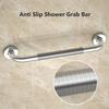 16 Inch Anti Slip Shower Grab Bar, YuanDe Chrome Finish Stainless Steel Bath Grab Bar, Knurled Bathroom Safety Rail, Shower Handrail Support, Handicap Elderly Injury Senior Balance Assist Handles view 3
