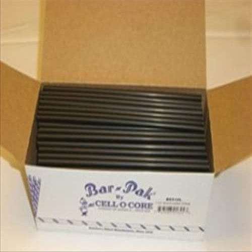 Cell O Core Black Fat Straw - Unwrapped, 8 inch - 2400 per case.