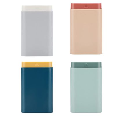 Healifty Mini Containers 4pcs Purse Portable Small Cases 7 Day Emergency Container Medicine Holders for Fish Oil Assorted Color