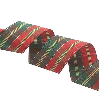 GMMDXD 5yards 10/15/25/40mm Grid Printed Grosgrain Ribbons Gift Wrapping Belt DIY Headwear Party Christmas Decor (Color : Color8 40mm)