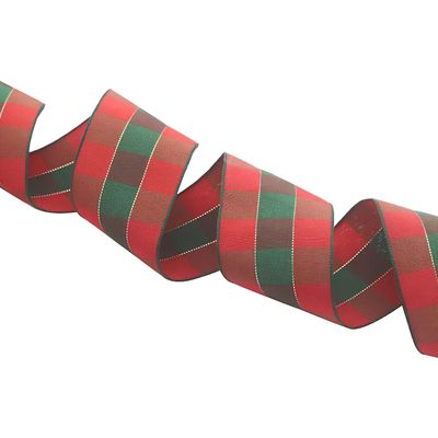 GMMDXD 5yards 10/15/25/40mm Grid Printed Grosgrain Ribbons Gift Wrapping Belt DIY Headwear Party Christmas Decor (Color : Color7 40mm)