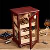 Cigar Cabinet,Spanish Cedar Lined Handmade Humidor with 3 Large Drawers,Piano Finish Three-Sided Display Glass Cigar Box with Lock and Hygrometer,Holds (100-150 Cigars),Black view 4