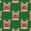French Bulldog Wrapping Paper, Christmas Green Brown Fawn Frenchie Gift Wrap, Cute Puppy Dog Birthday Party Decoration Decor (12 foot x 30 inch roll) view 2