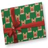 French Bulldog Wrapping Paper, Christmas Green Brown Fawn Frenchie Gift Wrap, Cute Puppy Dog Birthday Party Decoration Decor (12 foot x 30 inch roll) view 3