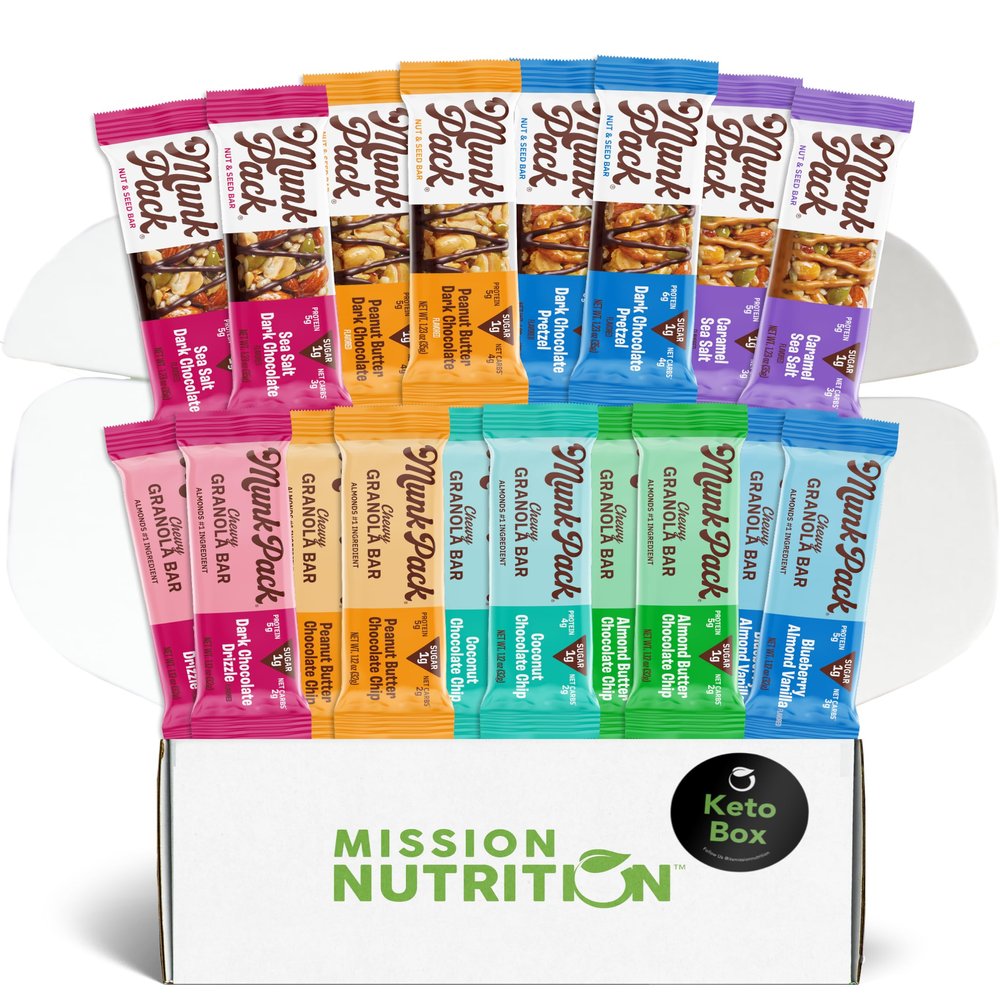 Keto Granola Bars and Nut & Seed Bars Low Carb, Gluten-Free, Grain-Free, Plant Based Keto Snack Box