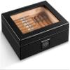 HongLianRiven Cigar Box Humidor Portable Cedar Cigar Case Wood Travel Cigar Humidor Set with Humidifier Hygrometer view 1