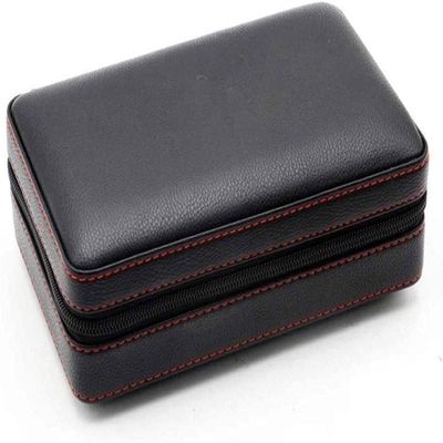 HongLianRiven Cigar Box Humidor Cigar Humidor Cigar Box Travel Leather Humidor Removable Tray (Color : Black)