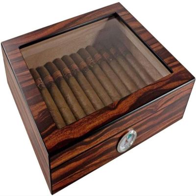 HongLianRiven Cigar Box Humidor Humidor Oak Tree Cigar Humidor with Humidifier Hygrometer Cigars