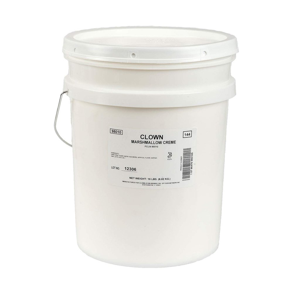 Clown Global Brands Marshmallow Crme Topping | 1/5 Gallon (15lb) Pail | Great as Spread or Filling | Perfect on Icecream Floats | Gluten Free