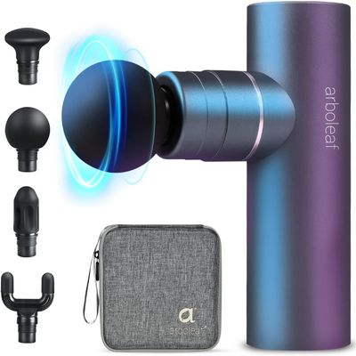 arboleaf Massage Gun Deep Tissue, Full-Metal Electric Portable Hand Held Massager Gun with Case for Back, Body Sore Muscles, Pain Relief, Gifts for Dad, Office, Home, Athletes