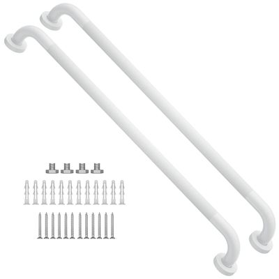 2 Pack 32 Inch Anti Slip Shower Grab Bar Oil Rubbed White 1.25" Diameter, Munzong Bathroom Grab Bar, Knurled Bathroom Balance Bar,Safety Hand Rail Support Handicap Elderly Senior Assist Bath Handle