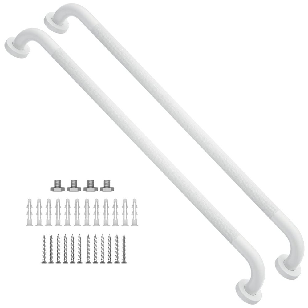 2 Pack 32 Inch Anti Slip Shower Grab Bar Oil Rubbed White 1.25" Diameter, Munzong Bathroom Grab Bar, Knurled Bathroom Balance Bar,Safety Hand Rail Support Handicap Elderly Senior Assist Bath Handle
