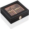 HongLianRiven Cigar Box Humidor Cedar Wood Cigar Travel Humidor Box Portable Cigar Case Humidifier Hygrometer Cigar Humidor Box for Cigars view 1